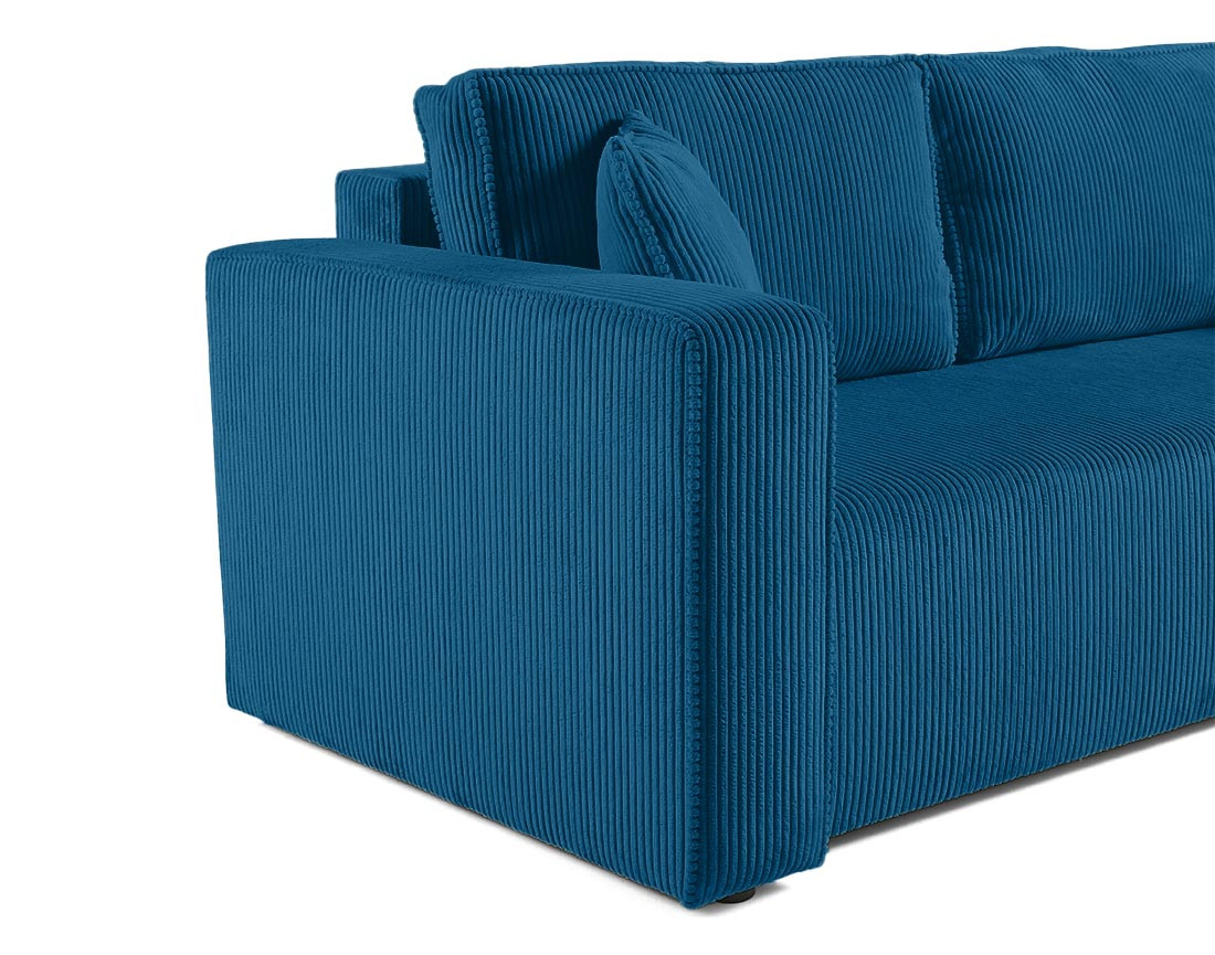 Canapé droit 2 places en velours côtelé Topaze