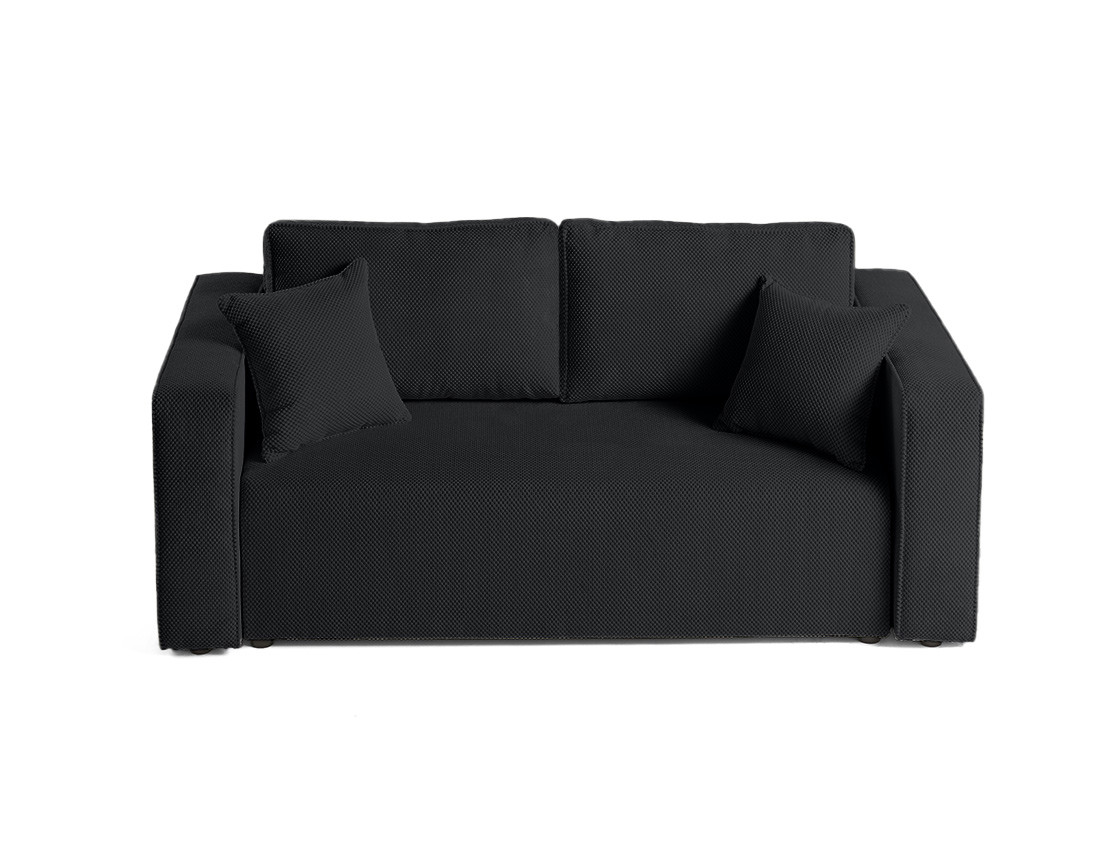 Canapé droit 2 places en velours texturé Topaze