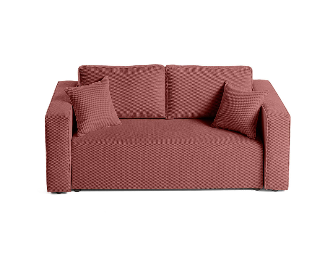 Canapé droit 2 places en velours texturé Topaze