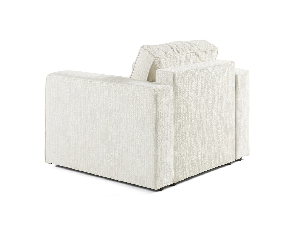 Fauteuil en tissu velours relief Topaze