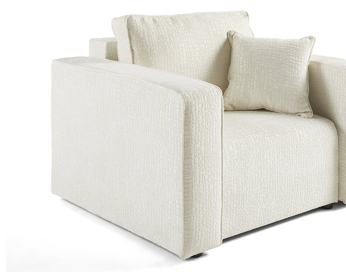 Fauteuil en tissu velours relief Topaze