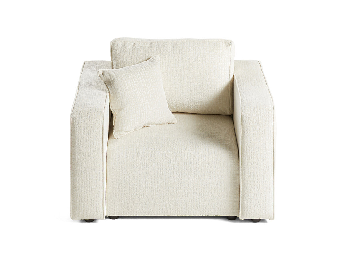 Fauteuil en tissu velours relief Topaze