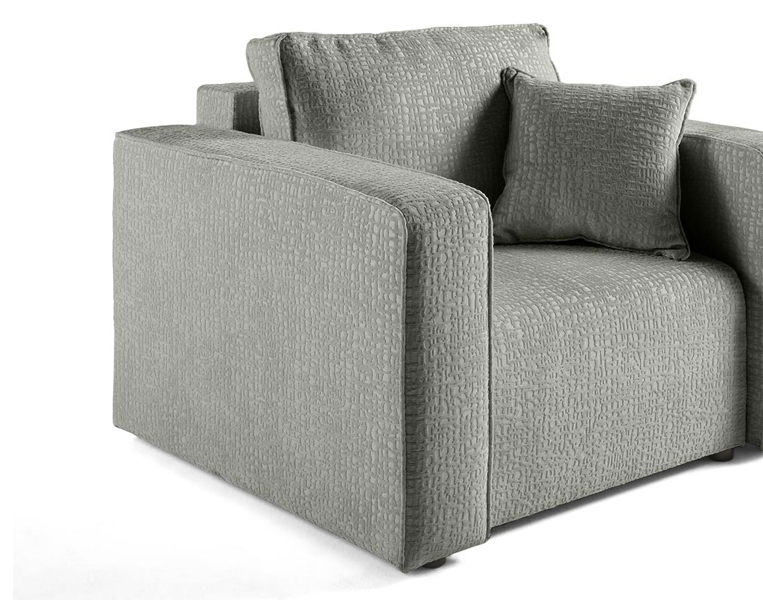 Fauteuil en tissu velours relief Topaze