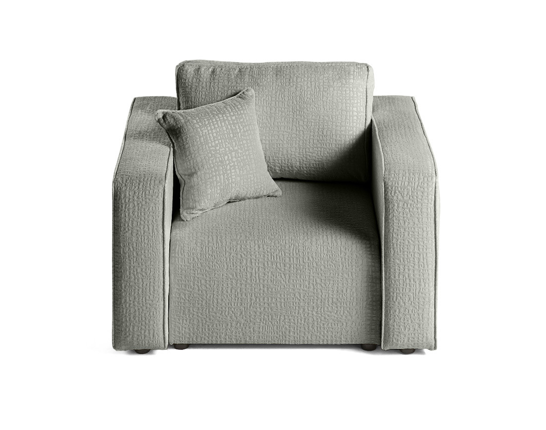 Fauteuil en tissu velours relief Topaze