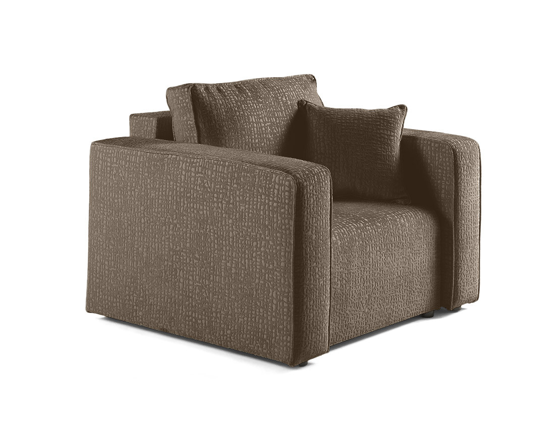 Fauteuil en tissu velours relief Topaze