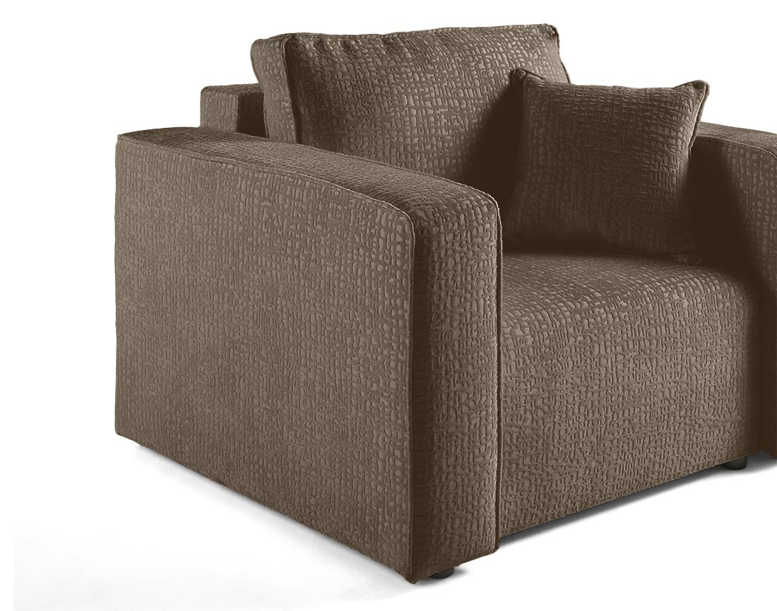 Fauteuil en tissu velours relief Topaze