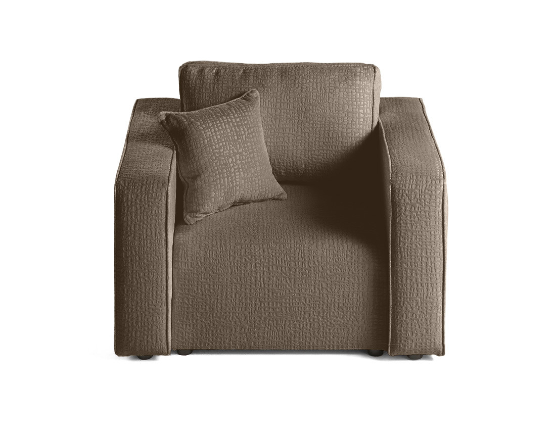Fauteuil en tissu velours relief Topaze
