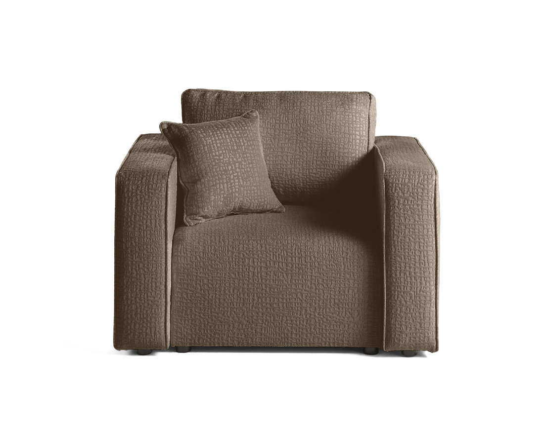 Fauteuil en tissu velours relief Topaze