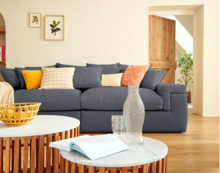 Canapé 4 places - assise profonde - en tissu Sergio