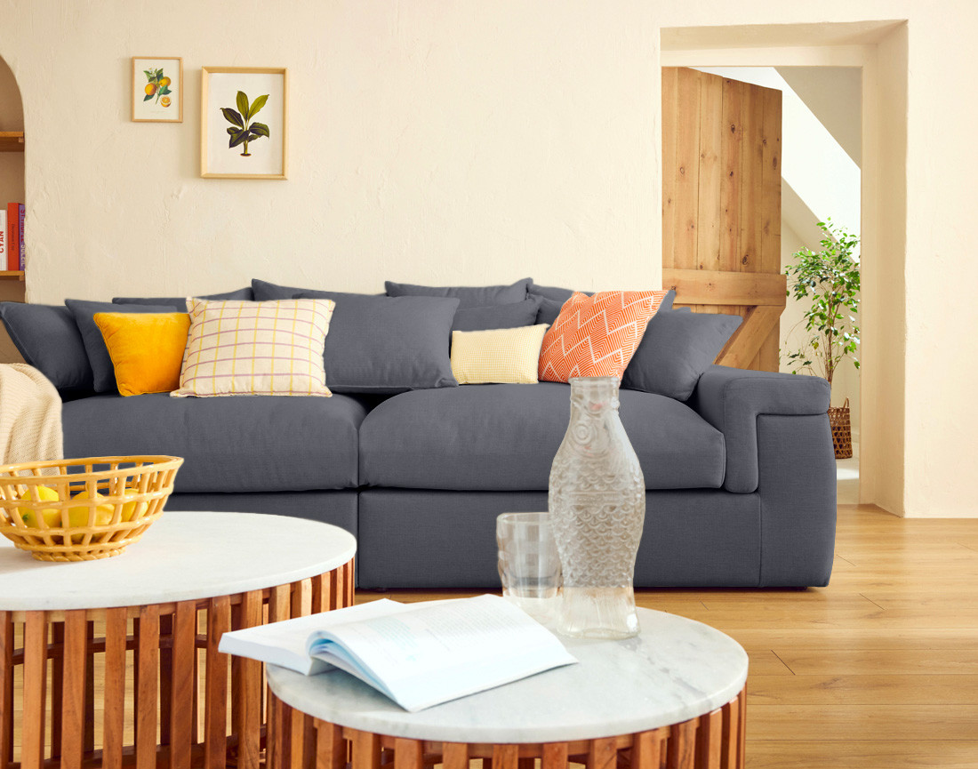 Canapé 4 places - assise profonde - en tissu Sergio