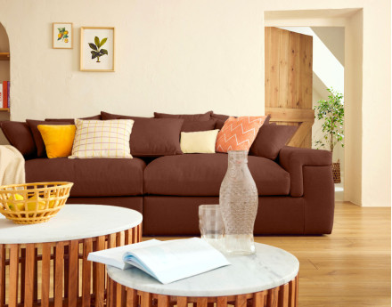 Canapé 4 places - assise profonde - en tissu Sergio