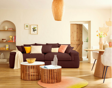 Canapé 4 places - assise profonde - en tissu Sergio