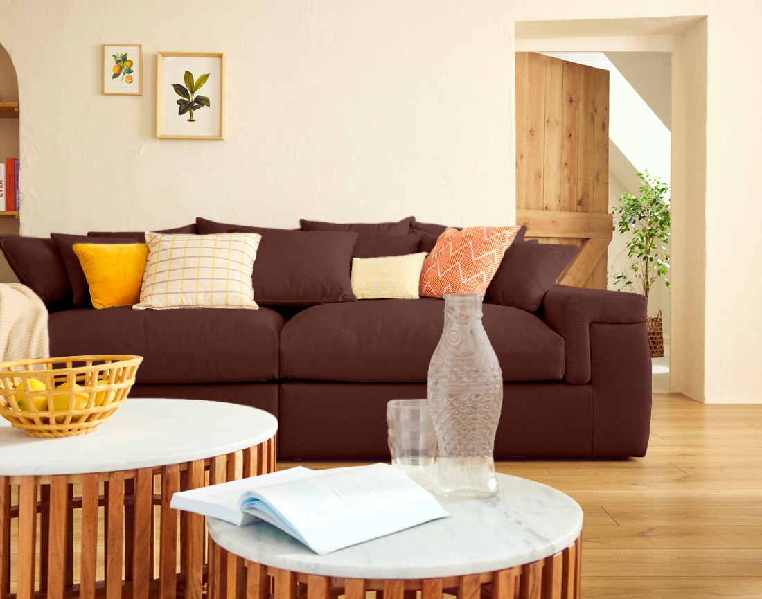 Canapé 4 places - assise profonde - en tissu Sergio