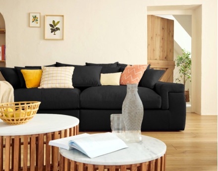 Canapé 4 places - assise profonde - en tissu Sergio