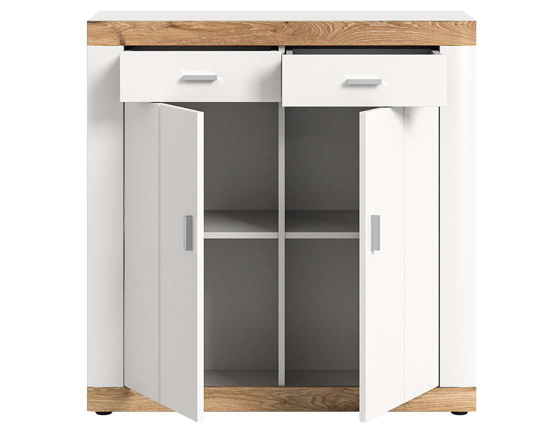 Buffet haut blanc et bois 101x104 cm Coventry
