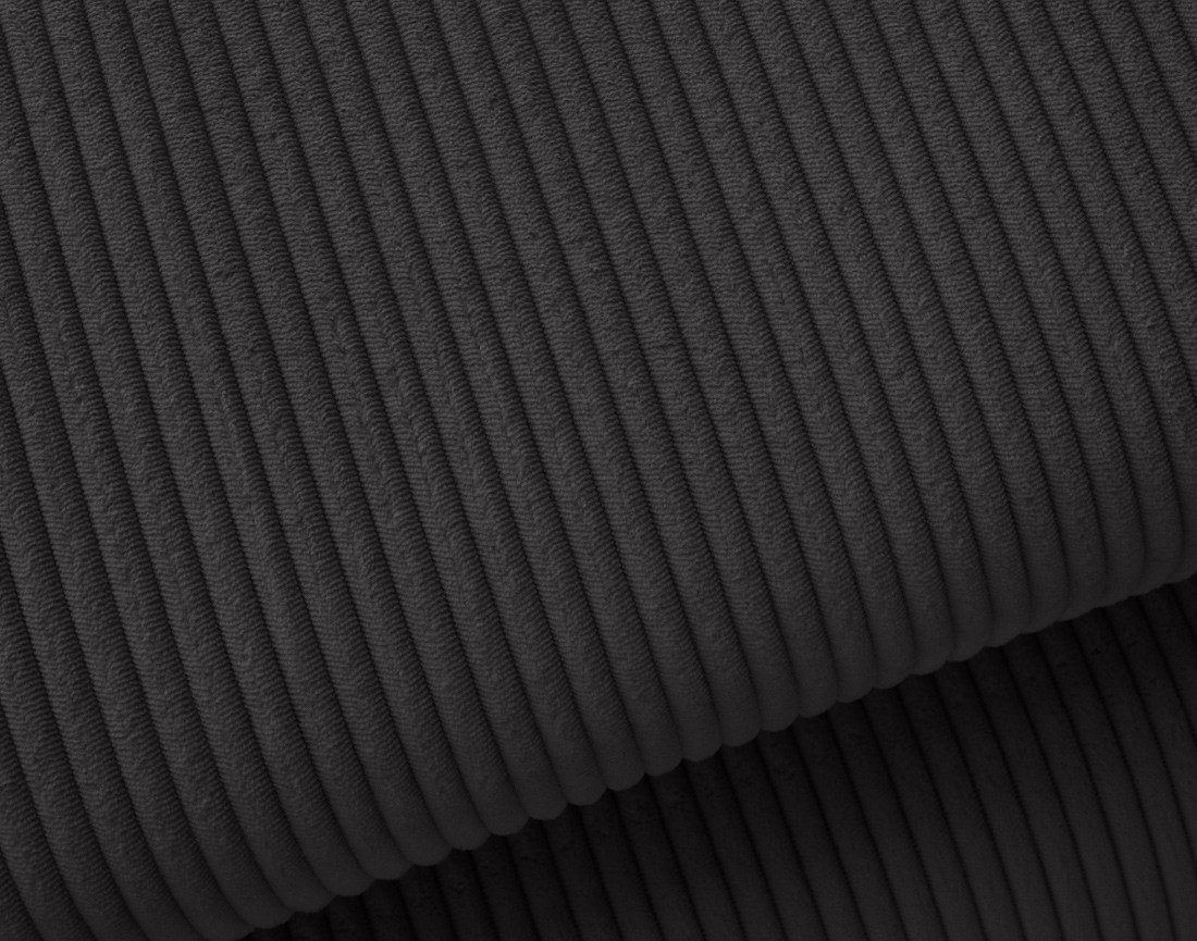 Canapé d'angle droit convertible et têtières en velours côtelé Lisbona