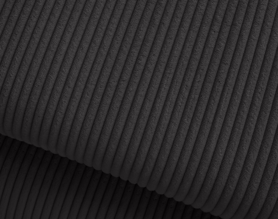 Canapé d'angle gauche convertible et têtières en velours côtelé Lisbona