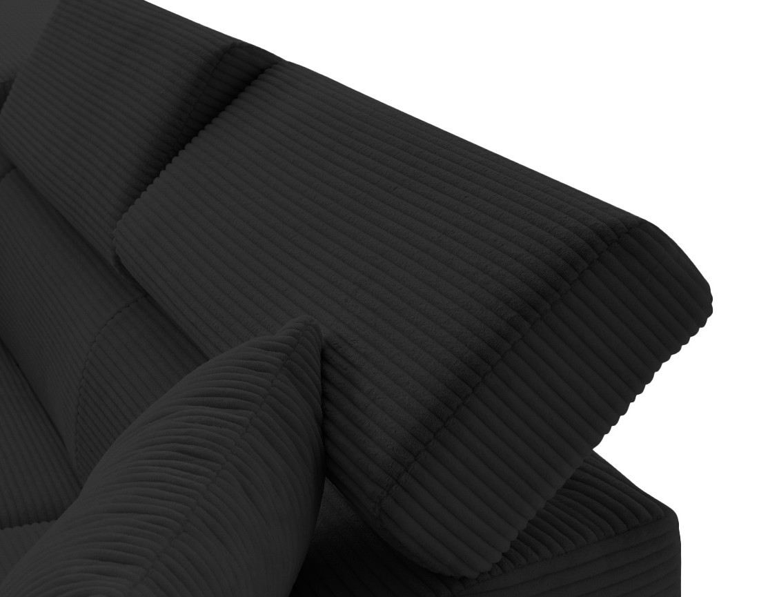 Canapé d'angle gauche convertible et têtières en velours côtelé Lisbona