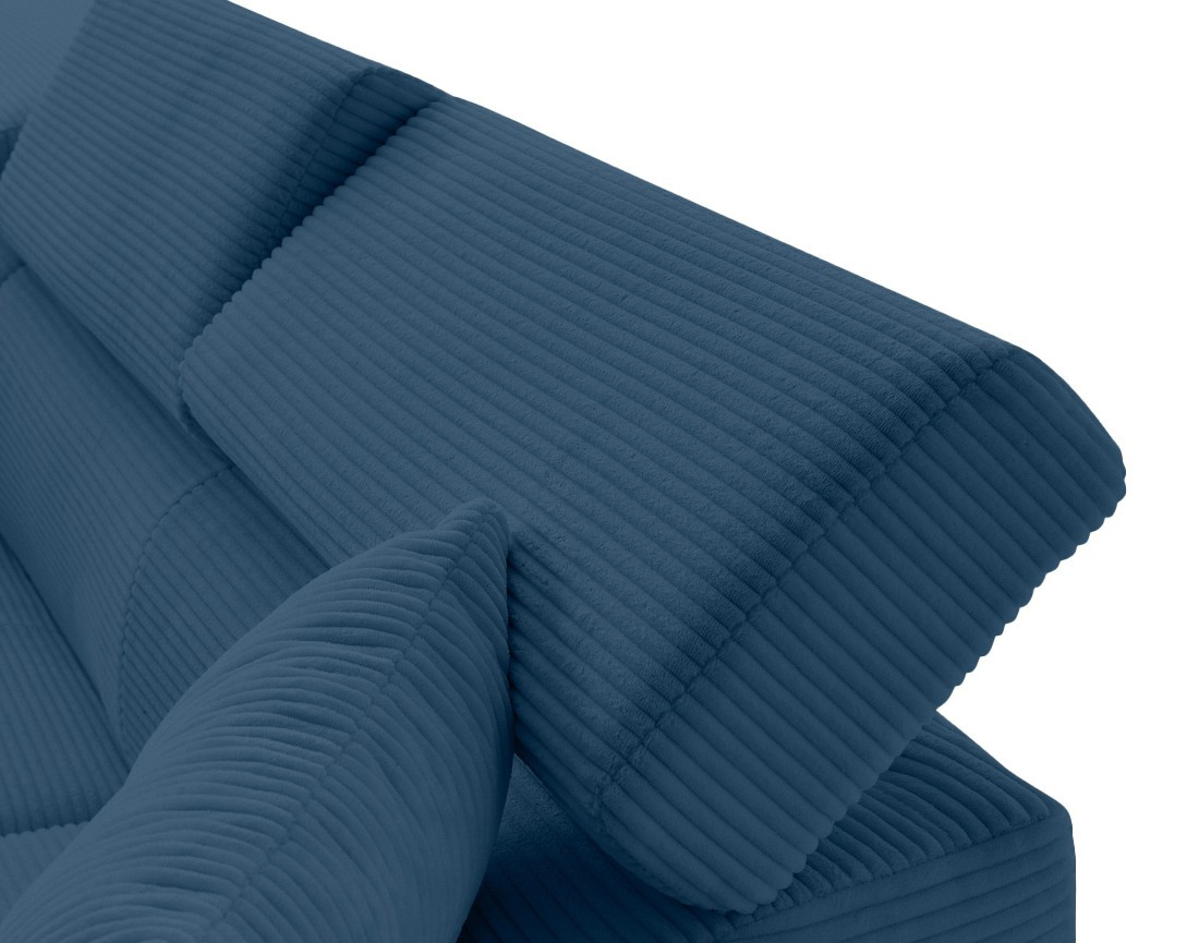 Canapé d'angle gauche convertible et têtières en velours côtelé Lisbona