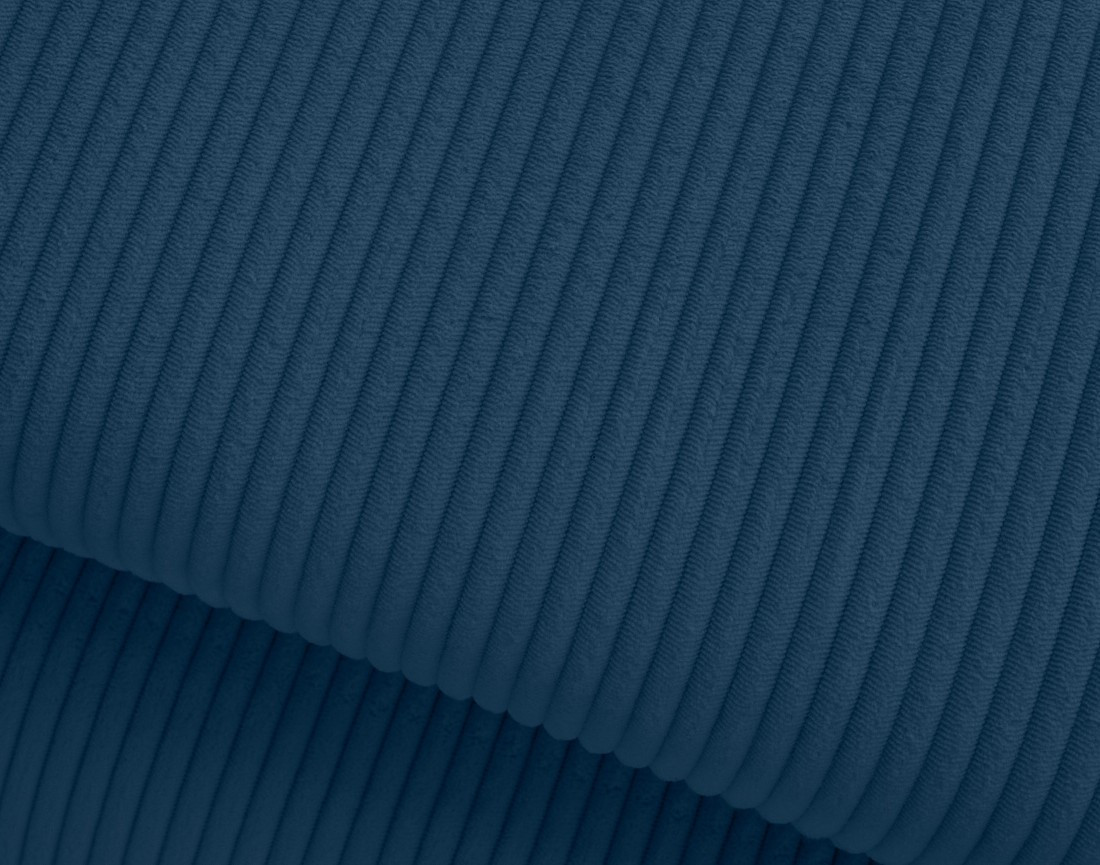 Canapé d'angle gauche convertible et têtières en velours côtelé Lisbona