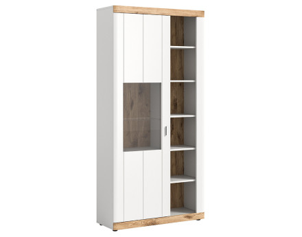 Vitrine blanc et bois 60x159 cm Coventry
