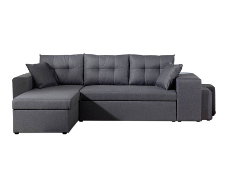 California - Canapé d'angle réversible et convertible avec coffre de rangement - 246x85x145cm