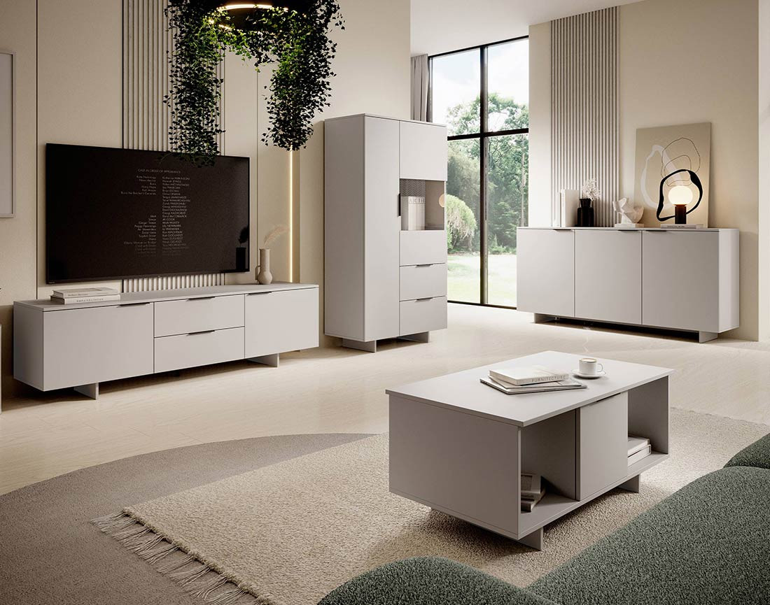 Buffet bas 3 portes beige 180 cm Canterbury