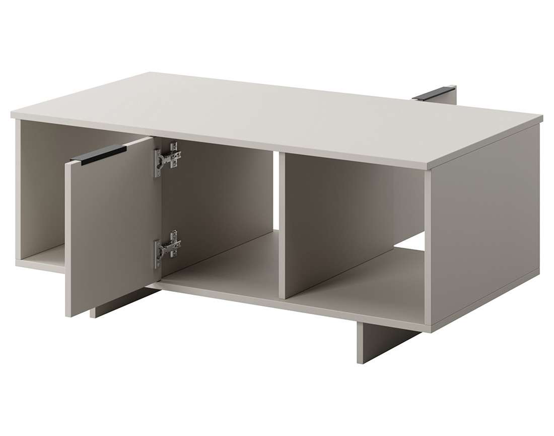 Table basse beige 2 niches et 2 portes 100 cm Canterbury