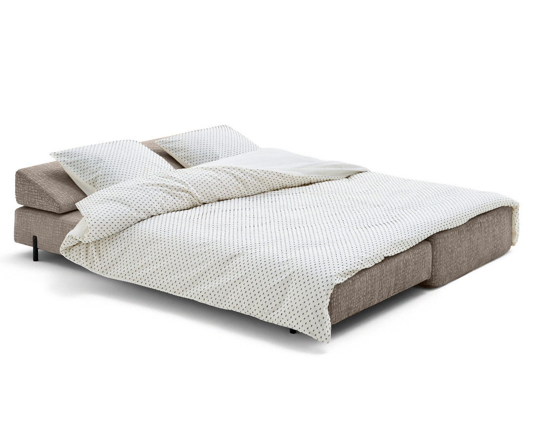 Banquette 3 places convertible en tissu velours relief Brescia