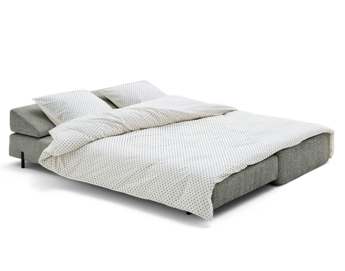 Banquette 3 places convertible en tissu velours relief Brescia