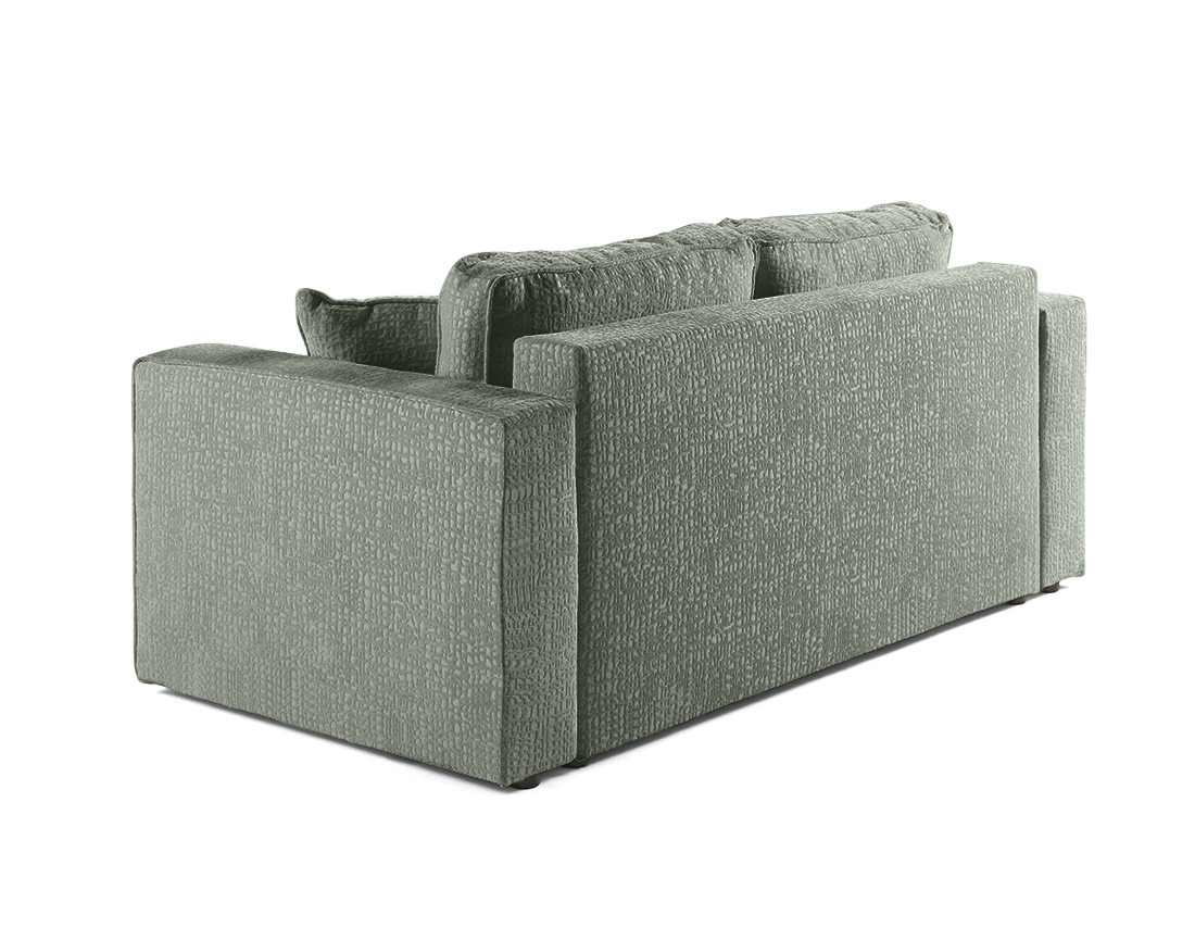 Canapé droit 2 places en tissu velours relief Topaze
