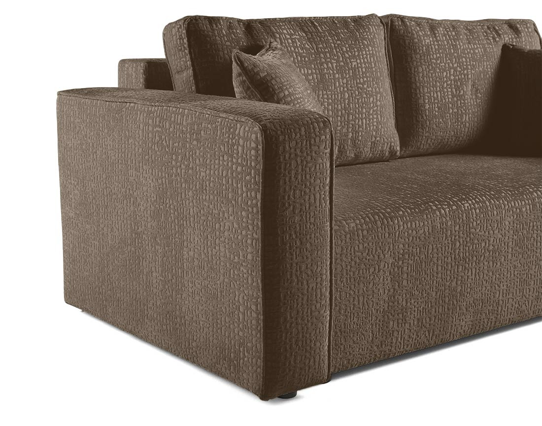 Canapé droit 2 places en tissu velours relief Topaze