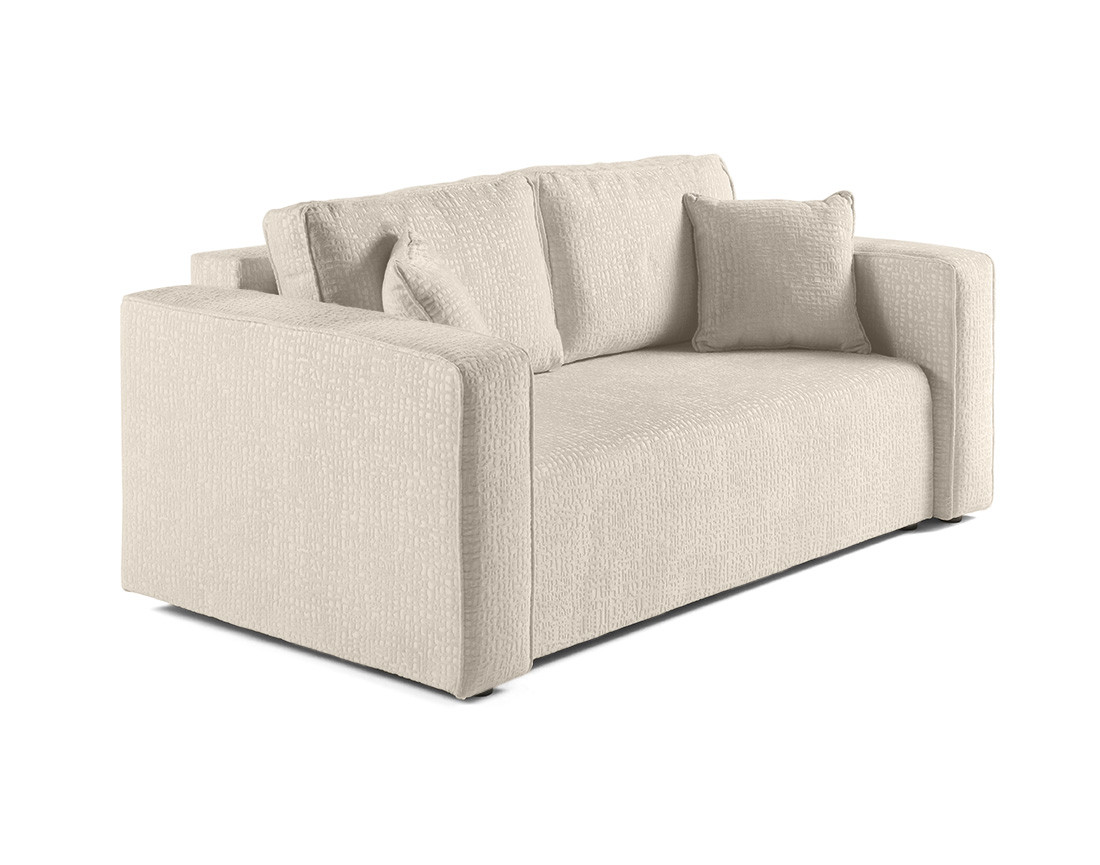 Canapé droit 2 places en tissu velours relief Topaze