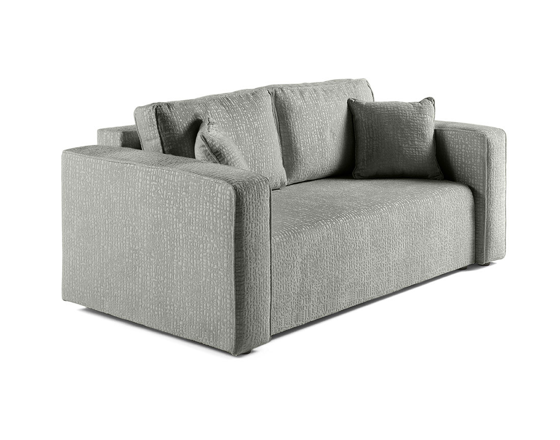 Canapé droit 2 places en tissu velours relief Topaze