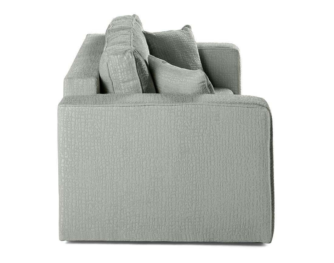 Canapé droit 2 places en tissu velours relief Topaze