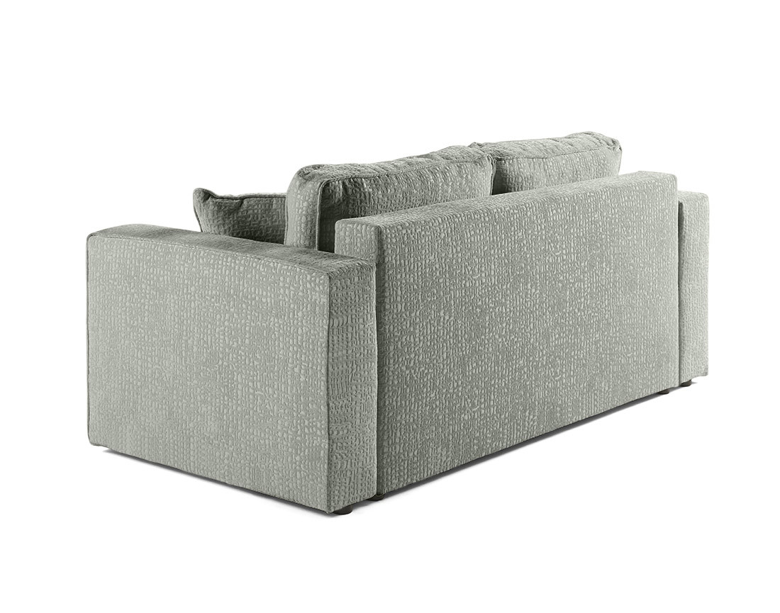 Canapé droit 2 places en tissu velours relief Topaze