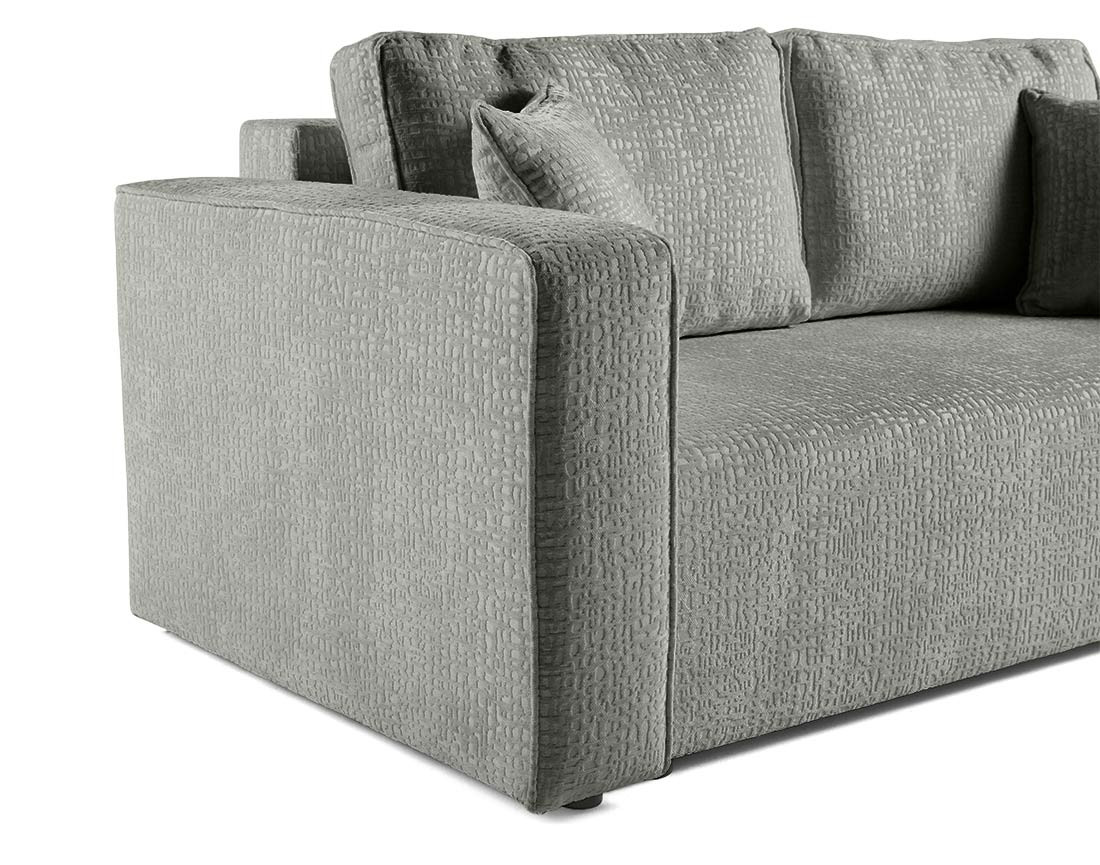 Canapé droit 2 places en tissu velours relief Topaze