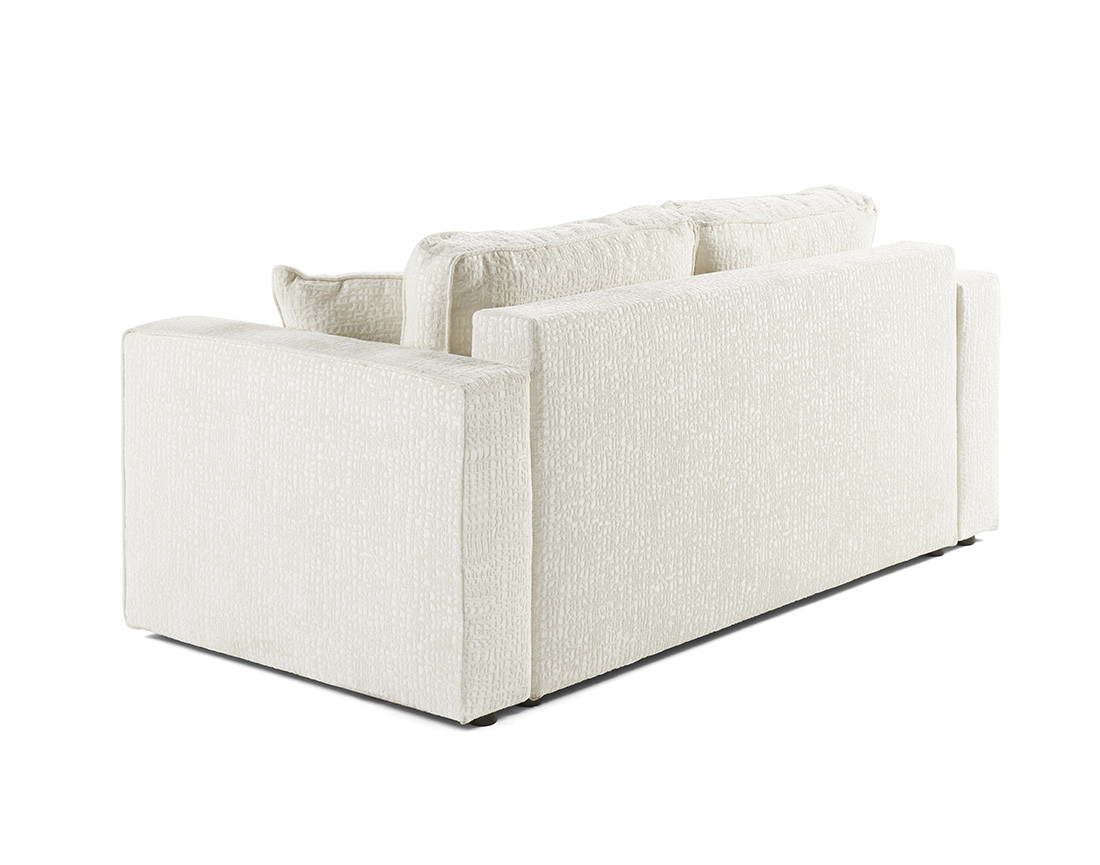 Canapé droit 2 places en tissu velours relief Topaze