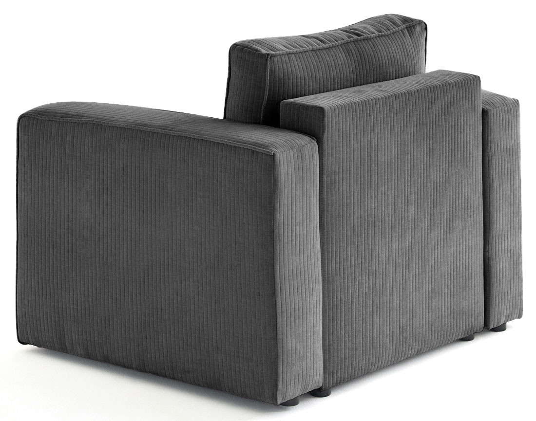 Fauteuil en velours côtelé plat Topaze