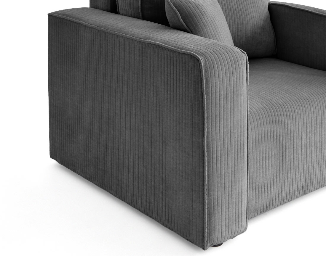 Fauteuil en velours côtelé plat Topaze