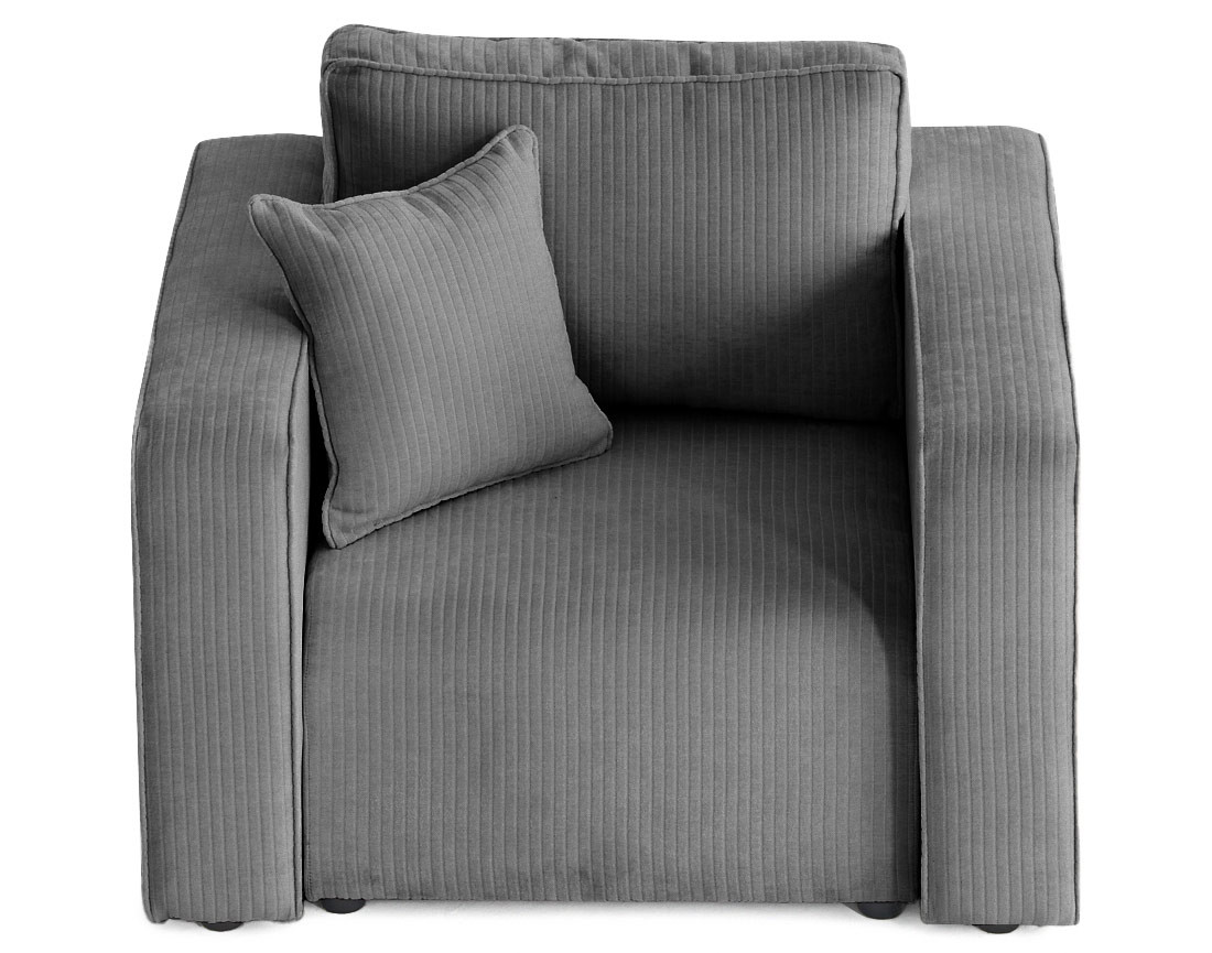 Fauteuil en velours côtelé plat Topaze