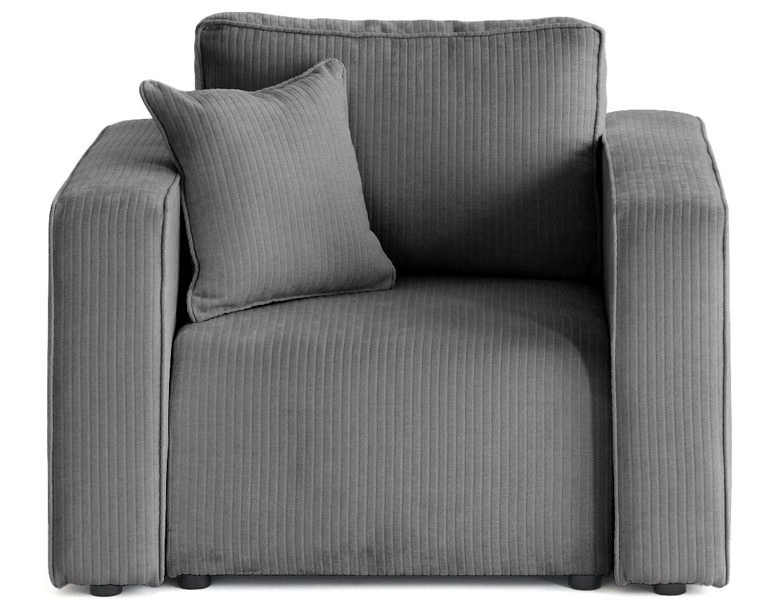 Fauteuil en velours côtelé plat Topaze