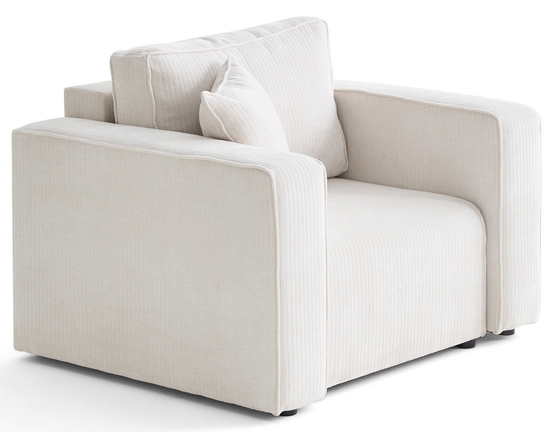 Fauteuil en velours côtelé plat Topaze