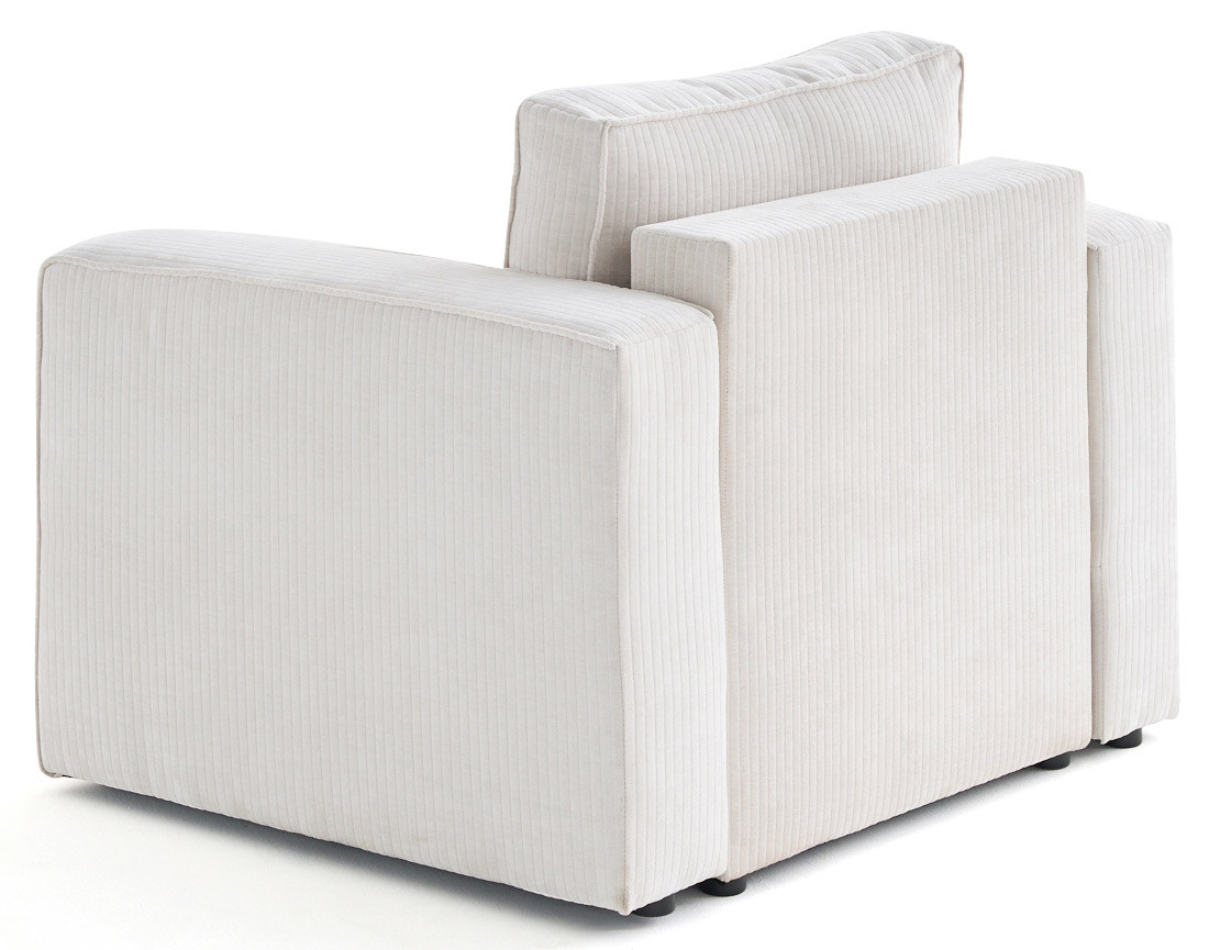 Fauteuil en velours côtelé plat Topaze