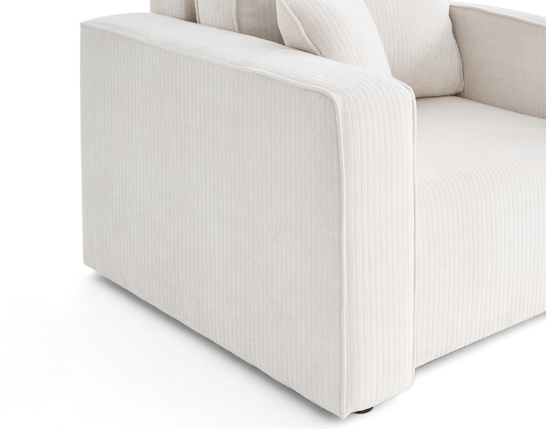 Fauteuil en velours côtelé plat Topaze