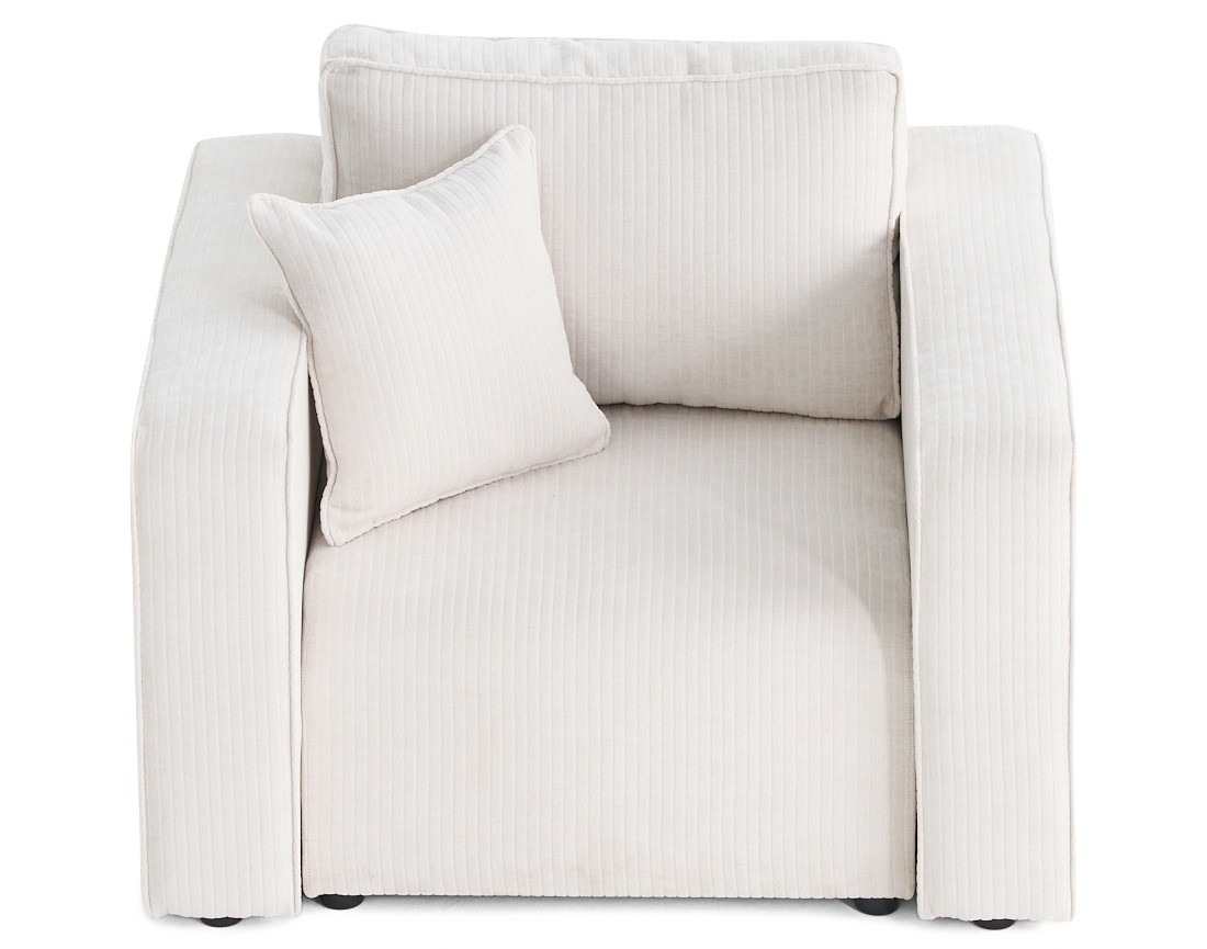 Fauteuil en velours côtelé plat Topaze