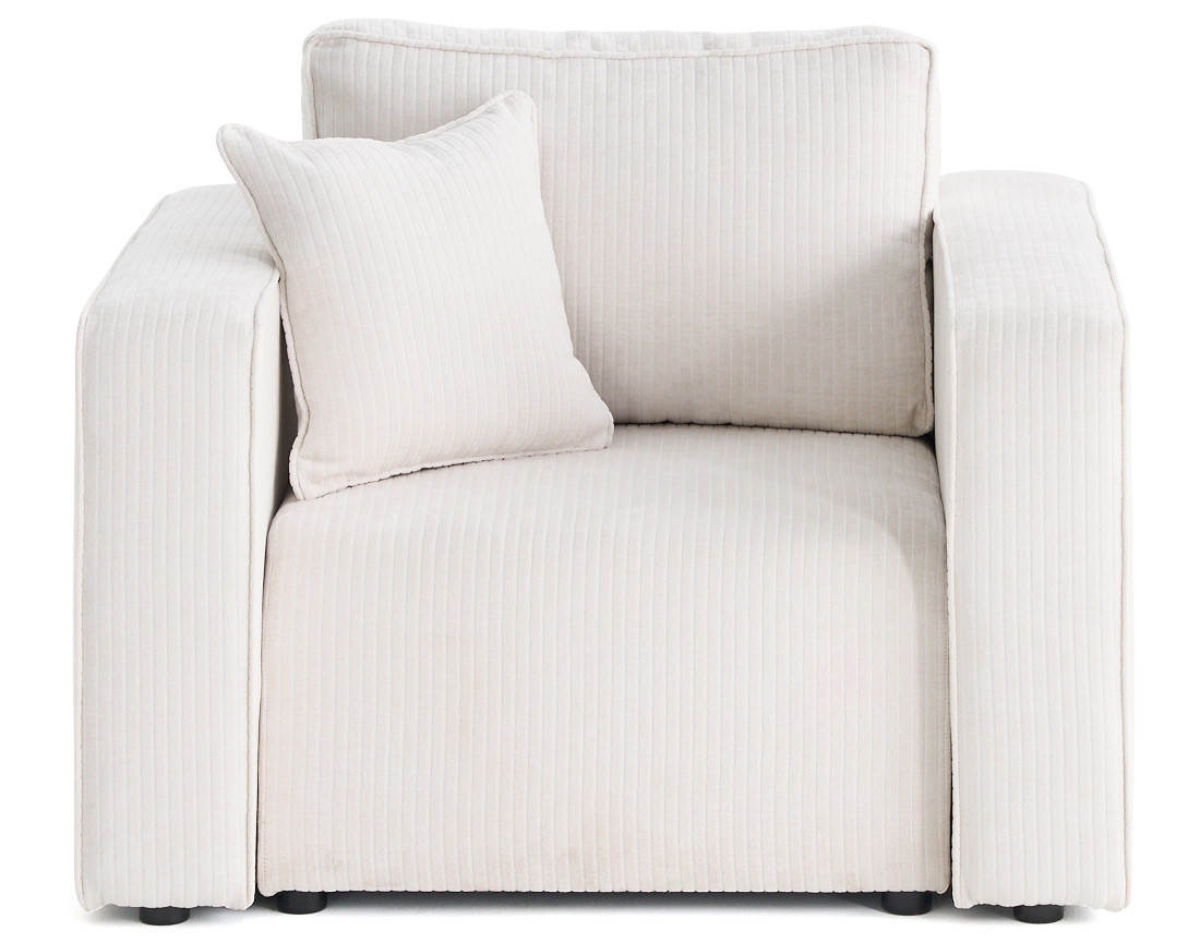 Fauteuil en velours côtelé plat Topaze