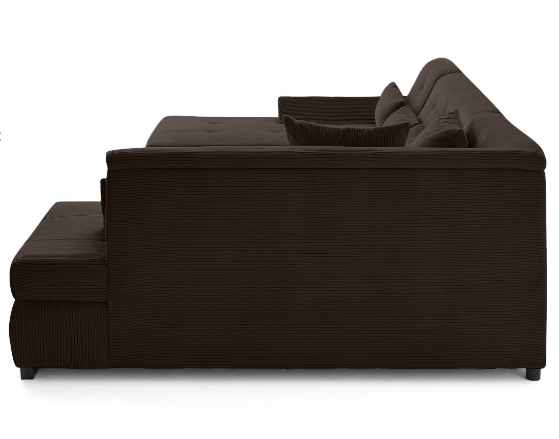 Canapé panoramique d'angle droit 7 places en velours côtelé Vermont S