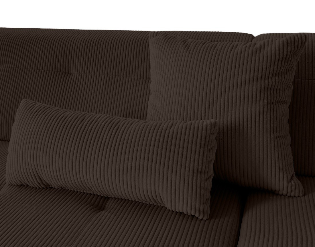 Canapé panoramique d'angle droit 7 places en velours côtelé Vermont S