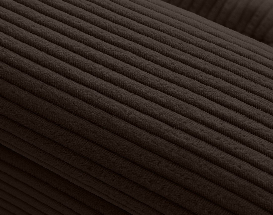 Canapé panoramique d'angle droit 7 places en velours côtelé Vermont S